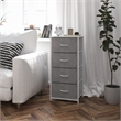 Pemberly Row Contemporary 4 Drawer Dresser in White Wood Top/Gray
