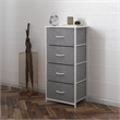 Pemberly Row Contemporary 4 Drawer Dresser in White Wood Top/Gray