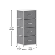 Pemberly Row Contemporary 4 Drawer Dresser in White Wood Top/Gray
