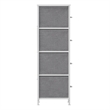 Pemberly Row Contemporary 4 Drawer Dresser in White Wood Top/Gray