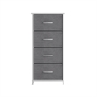 Pemberly Row Contemporary 4 Drawer Dresser in White Wood Top/Gray