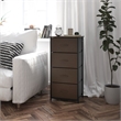 Pemberly Row 4 Drawer Dresser in Brown Wood Top/Black Iron Frame