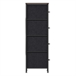 Pemberly Row 4 Drawer Dresser in Brown Wood Top/Black Iron Frame