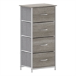 Pemberly Row 4 Drawer Dresser in Natural Wood Top/White Iron Frame