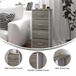 Pemberly Row 4 Drawer Dresser in Natural Wood Top/White Iron Frame