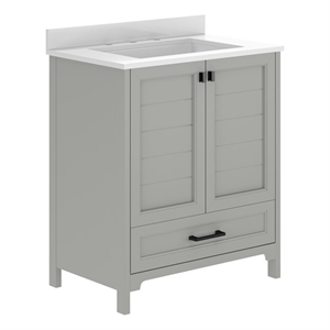 Pemberly Row 30&quot Bathroom Vanity with Undermount Sink Cabinet and Drawer in Gray