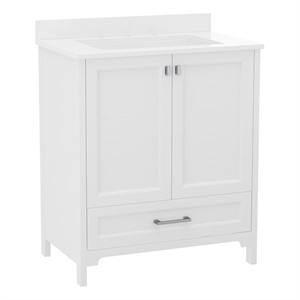 Pemberly Row 30&quot Bathroom Vanity with Undermount Sink Cabinet & Drawer in White