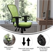 Pemberly Row Mid-Back Ergonomic Multifunction Mesh Chair with Wheels in Green