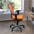 Pemberly Row Mid-Back Ergonomic Multifunction Mesh Chair with Wheels in Orange
