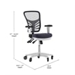 Pemberly Row Mid-Back Ergonomic Multifunction Mesh Chair with Wheels-Dark Gray
