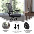 Pemberly Row Mid-Back Ergonomic Multifunction Mesh Chair with Wheels-Dark Gray