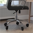 Pemberly Row Executive Chair with Chrome Frame & Arms on Skate Wheels in Black