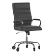 Pemberly Row Executive Chair with Chrome Frame & Arms on Skate Wheels in Black