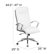 Pemberly Row Modern / Contemporary Leather Office Chair in White
