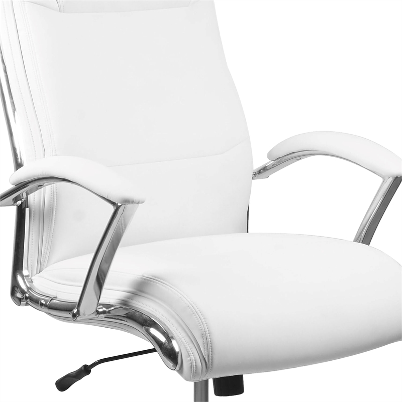 Pemberly Row Modern / Contemporary Leather Office Chair in White