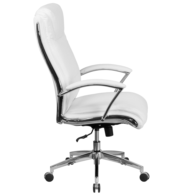 Pemberly Row Modern / Contemporary Leather Office Chair in White