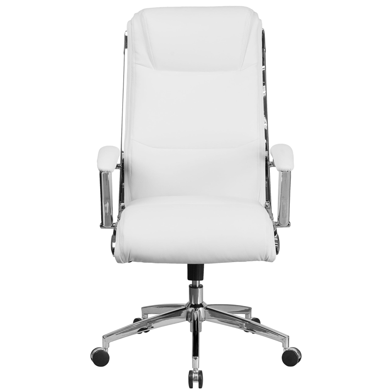 Pemberly Row Modern / Contemporary Leather Office Chair in White