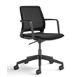 Pemberly Row Modern Transitional Plastic Conference Chair in Black