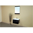 Pemberly Row 2-Door Modern Single Wall Mount Sink Solid Wood Vanity in Black