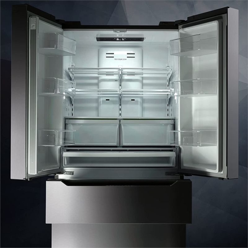 Pemberly Row 22.5 cu. ft. 4-Door French Door Refrigerator in Stainless Steel
