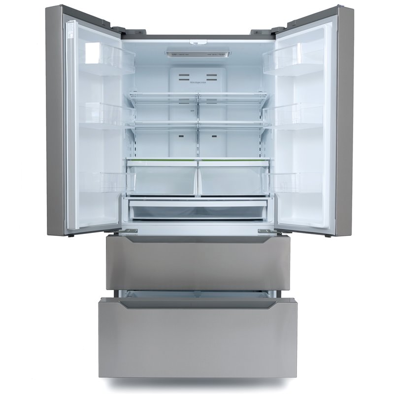 Pemberly Row 22.5 cu. ft. 4-Door French Door Refrigerator in Stainless Steel