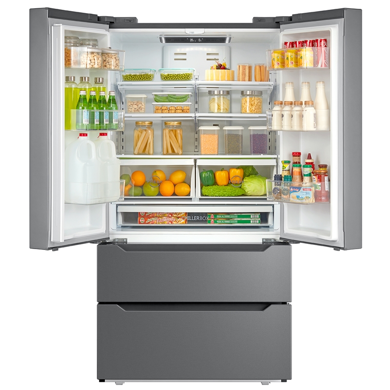 Pemberly Row 22.5 cu. ft. 4-Door French Door Refrigerator in Stainless Steel