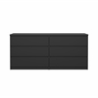 Pemberly Row Contemporary Black Matte 6 Drawer Double Dresser