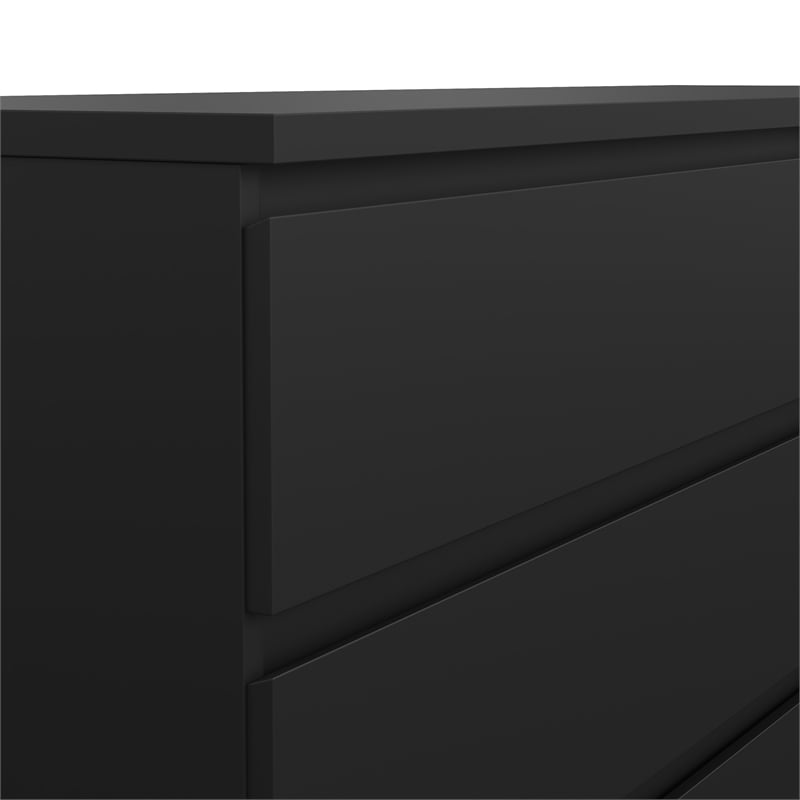 Pemberly Row Contemporary Black Matte 6 Drawer Double Dresser