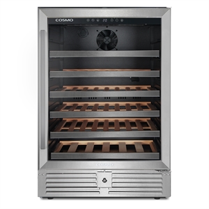 Pemberly Row 48-Bottle Single-Zone Stainless Steel Freestanding Wine Cooler