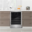 Pemberly Row 48-Bottle Single-Zone Stainless Steel Freestanding Wine Cooler