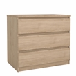 Pemberly Row Engineered Wood Contemporary Jackson Hickory 3 Drawer Chest