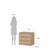 Pemberly Row Engineered Wood Contemporary Jackson Hickory 3 Drawer Chest