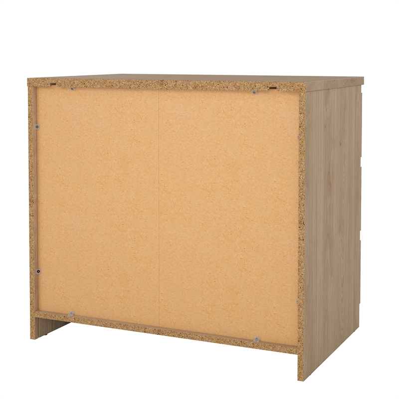 Pemberly Row Engineered Wood Contemporary Jackson Hickory 3 Drawer Chest