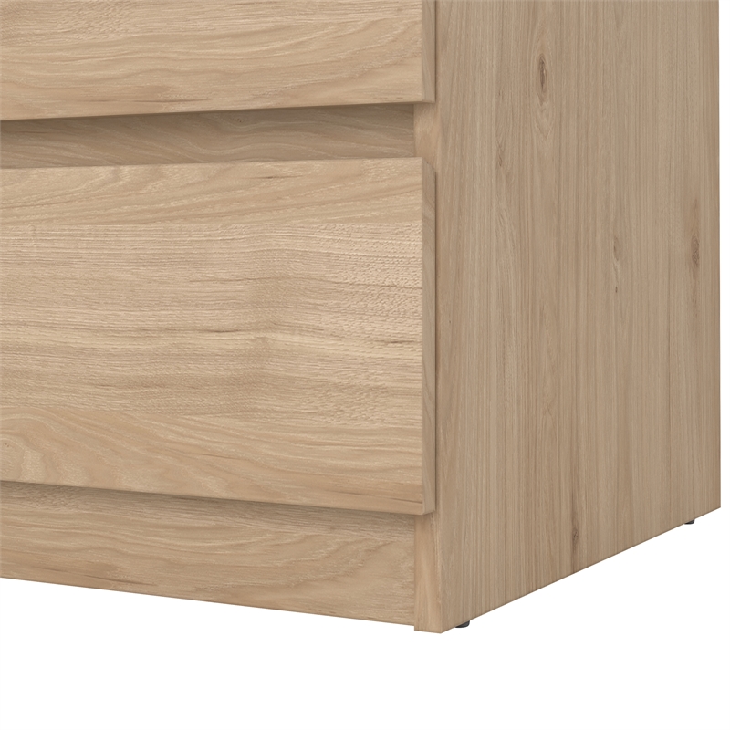 Pemberly Row Engineered Wood Contemporary Jackson Hickory 3 Drawer Chest
