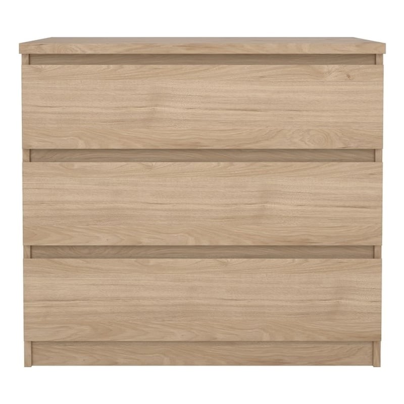 Pemberly Row Engineered Wood Contemporary Jackson Hickory 3 Drawer Chest