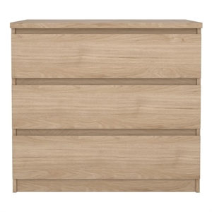 Pemberly Row Engineered Wood Contemporary Jackson Hickory 3 Drawer Chest