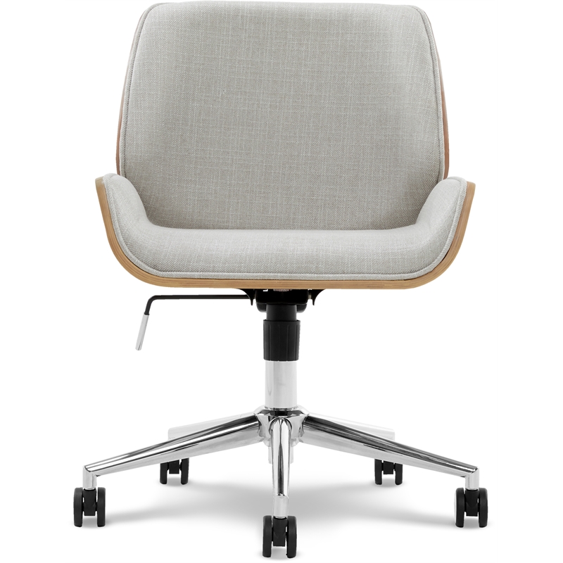 Pemberly Row Home Office Desk Chair Modern Ergonomic Woven Fabric Gray