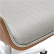 Pemberly Row Home Office Desk Chair Modern Ergonomic Woven Fabric Gray