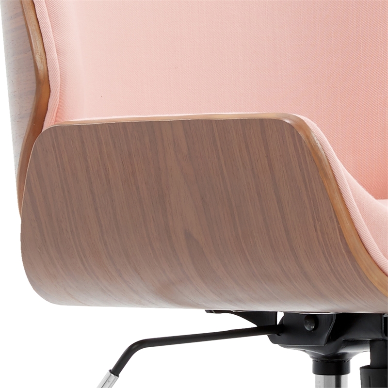 Pemberly Row Home Office Desk Chair Modern Ergonomic Woven Fabric Pink