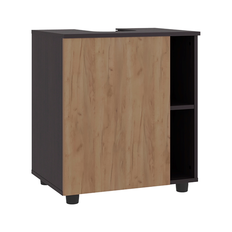 Pemberly Row Under Sink Cabinet Two Side Shelves Engineered Wood Multi-Color