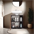 Pemberly Row Under Sink Cabinet Two Side Shelves Engineered Wood Multi-Color
