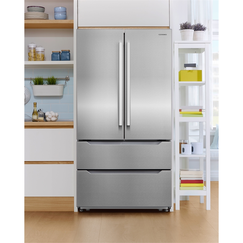 Pemberly Row 22.5 cu. ft. French 4-Door Refrigerator with Handles