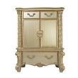 Pemberly Row Wooden Modern Traditional Chest in Gold Patina & Bone