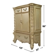 Pemberly Row Wooden Modern Traditional Chest in Gold Patina & Bone