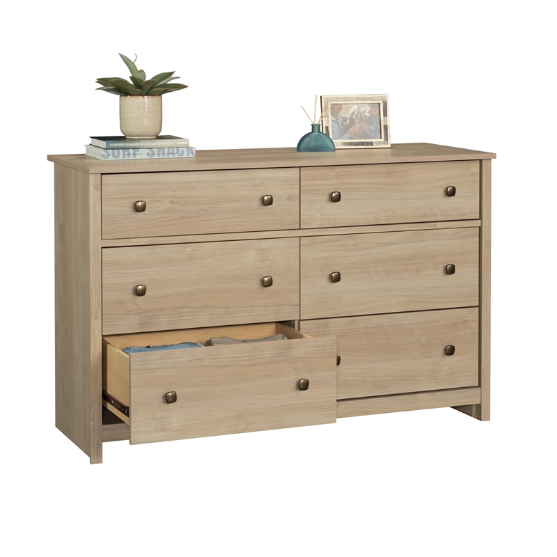 Pemberly Row Engineered Wood Contemporary Dresser in Harvest Walnut Finish