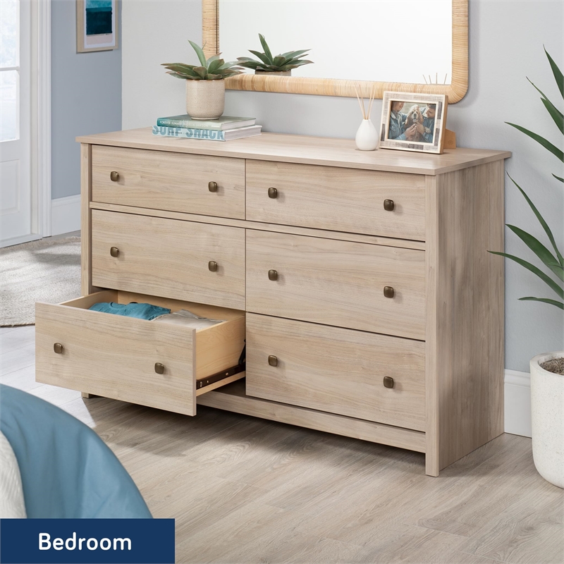Pemberly Row Engineered Wood Contemporary Dresser in Harvest Walnut Finish