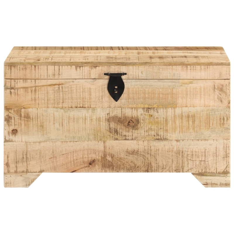 Pemberly Row Medium Solid Rough Mango Wood Storage Chest in Brown