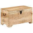 Pemberly Row Medium Solid Rough Mango Wood Storage Chest in Brown