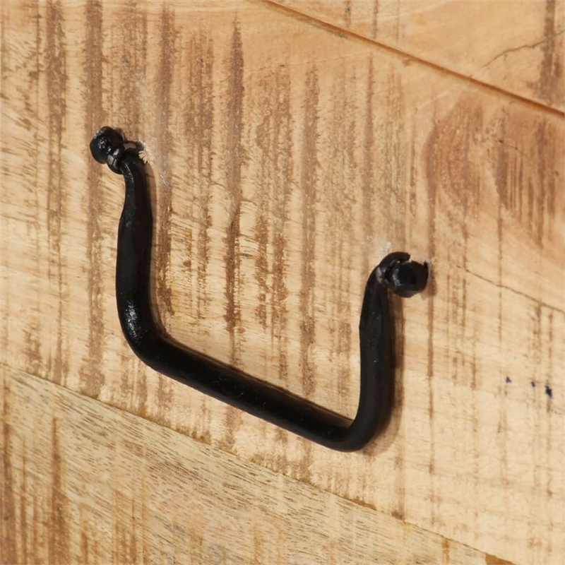 Pemberly Row Medium Solid Rough Mango Wood Storage Chest in Brown