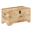 Pemberly Row Medium Solid Rough Mango Wood Storage Chest in Brown